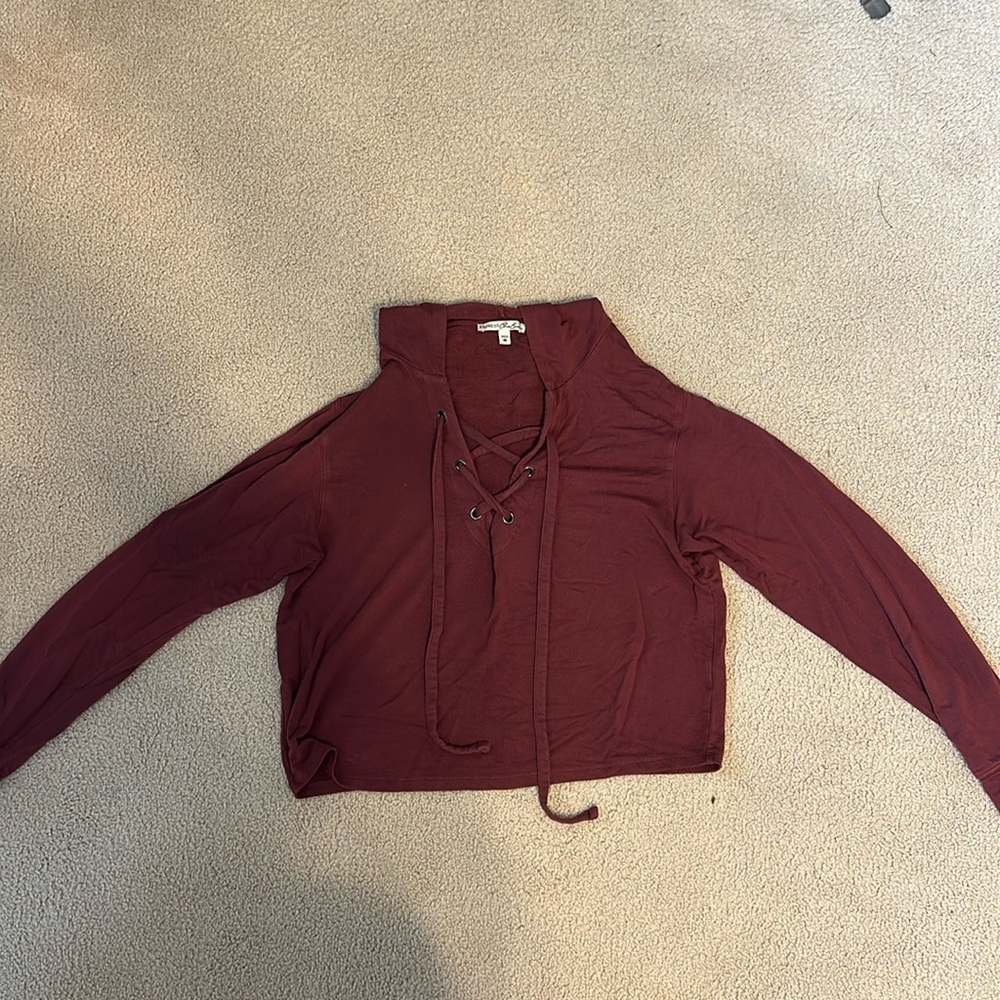 Express Tied Hooded Pullover Top Size XS